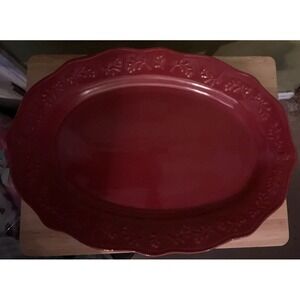 2010 Better Homes And Garden  Holiday Limited Edition Red Serving Platter  20 in